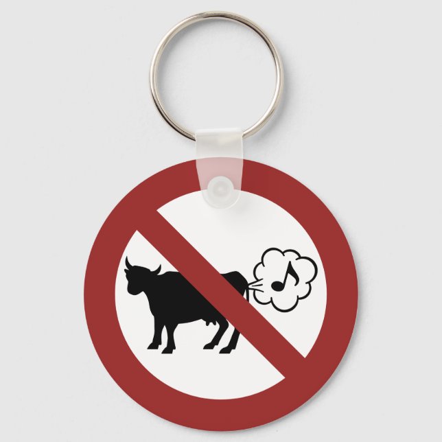 Llavero Keychain del icono del metano de vaca (Anverso)