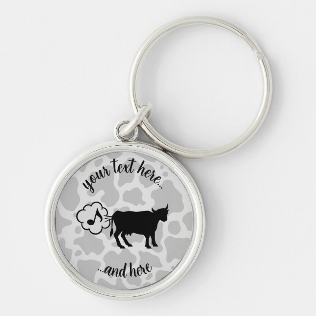 Llavero Keychain del icono del metano de vaca (Frente)