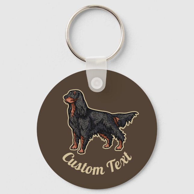 Llavero Keychain del Ilustracion Gordon Setter (Anverso)