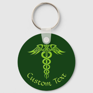 Llavero Keychain del Knot Caduceus Celtic Verde