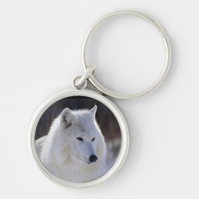 Llavero Keychain del Lobo Blanco Ártico (Frente)