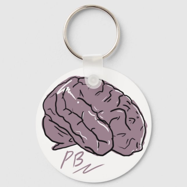 Llavero Keychain del logotipo del cerebro plástico (Anverso)