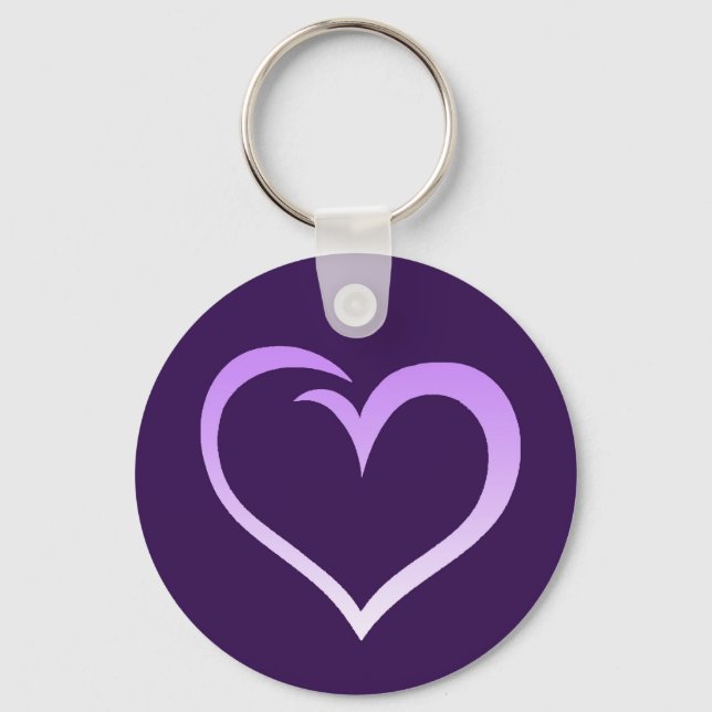 Llavero Keychain del logotipo del corazón púrpura (Anverso)