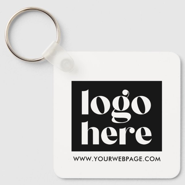 Llavero Keychain del logotipo del Personalizado blanco neg (Anverso)