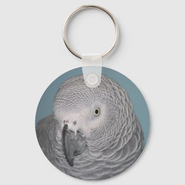 Llavero Keychain del loro gris africano (Anverso)