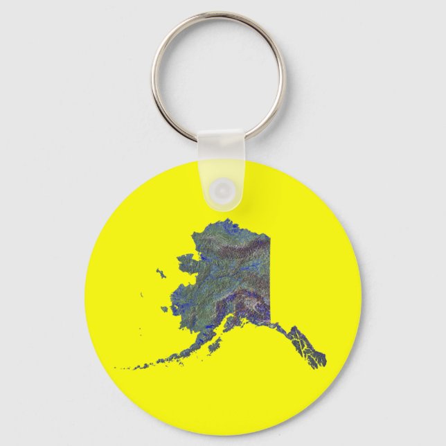 Llavero Keychain del mapa de Alaska (Anverso)