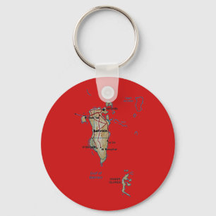 Llavero Keychain del mapa de Bahréin