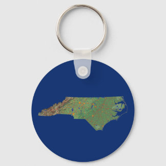 Llavero Keychain del mapa de Carolina del Norte