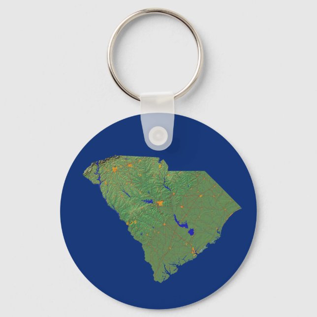 Llavero Keychain del Mapa de Carolina del Sur (Anverso)