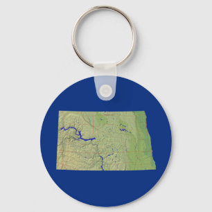 Llavero Keychain del Mapa de Dakota del Norte
