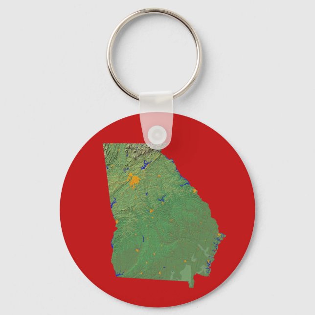Llavero Keychain del mapa de Georgia (Anverso)