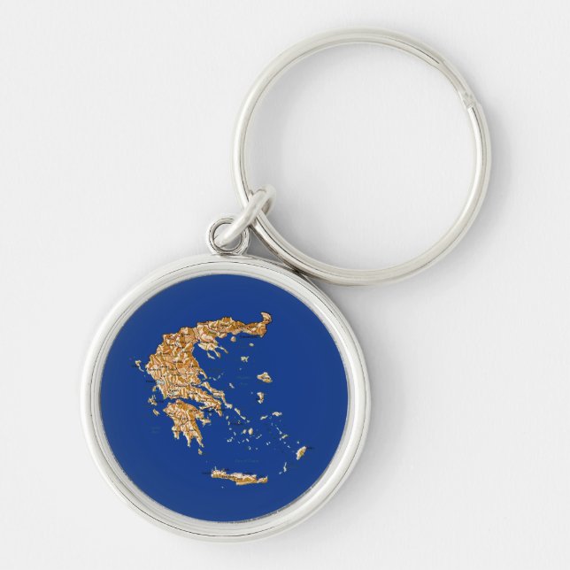 Llavero Keychain del mapa de Grecia (Frente)
