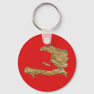 Llavero Keychain del mapa de Haití