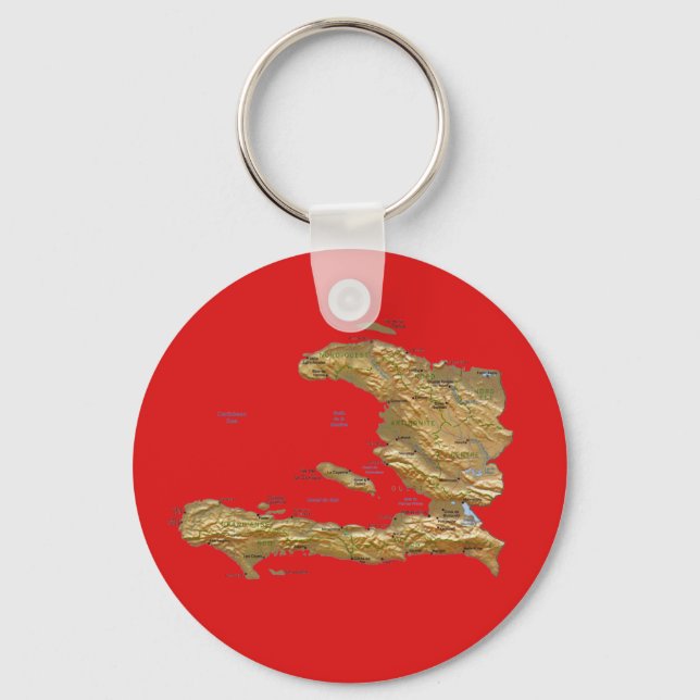 Llavero Keychain del mapa de Haití (Anverso)