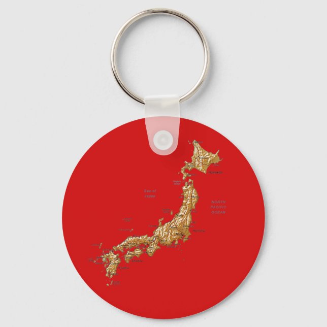 Llavero Keychain del mapa de Japón (Anverso)