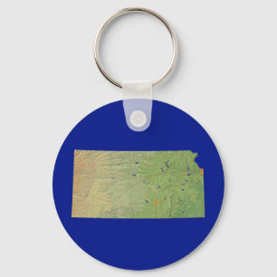 Llavero Keychain del mapa de Kansas