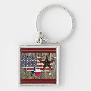 Llavero Keychain del mapa de la bandera del estado de Texa