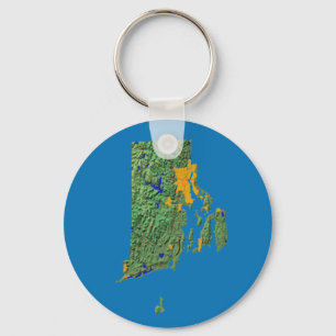 Llavero Keychain del mapa de la isla Rhode