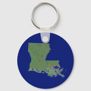 Llavero Keychain del mapa de Louisiana