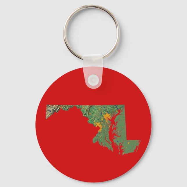 Llavero Keychain del mapa de Maryland (Anverso)
