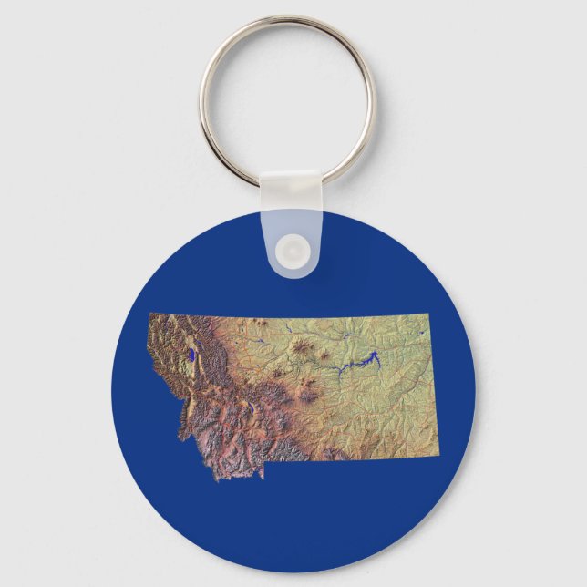 Llavero Keychain del mapa de Montana (Anverso)
