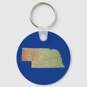 Llavero Keychain del Mapa de Nebraska