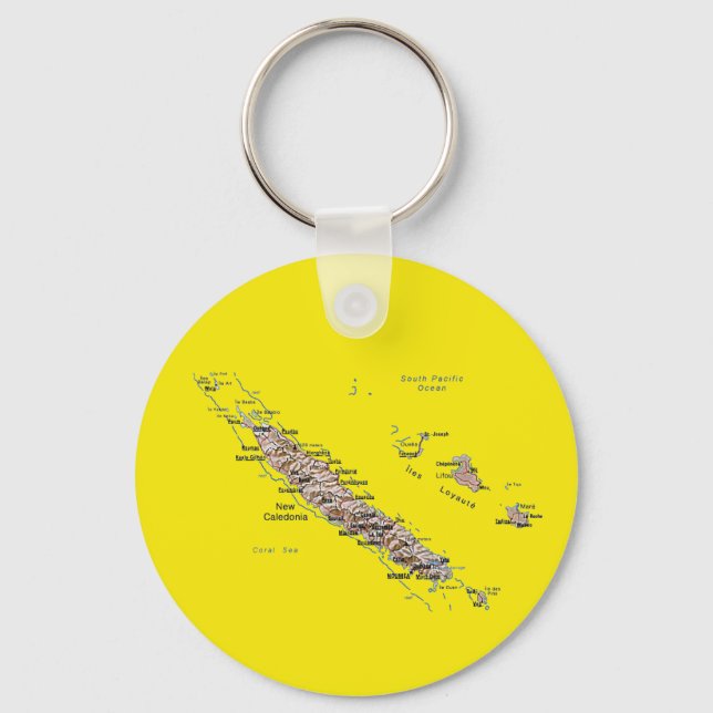 Llavero Keychain del Mapa de Nueva Caledonia (Anverso)