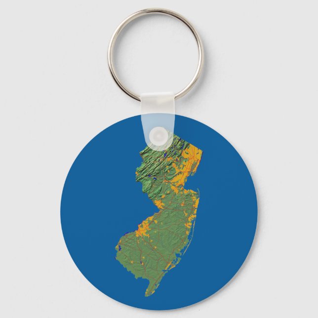 Llavero Keychain del mapa de Nueva Jersey (Anverso)
