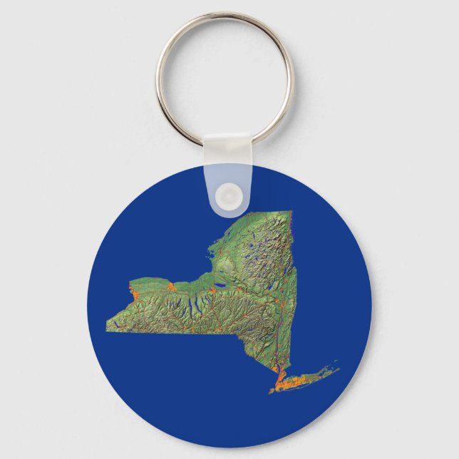 Llavero Keychain del Mapa de Nueva York (Anverso)