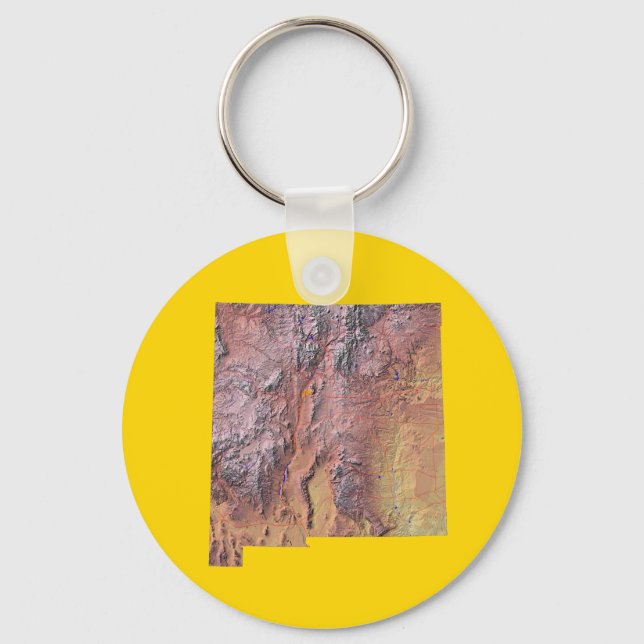 Llavero Keychain del Mapa de Nuevo México (Anverso)