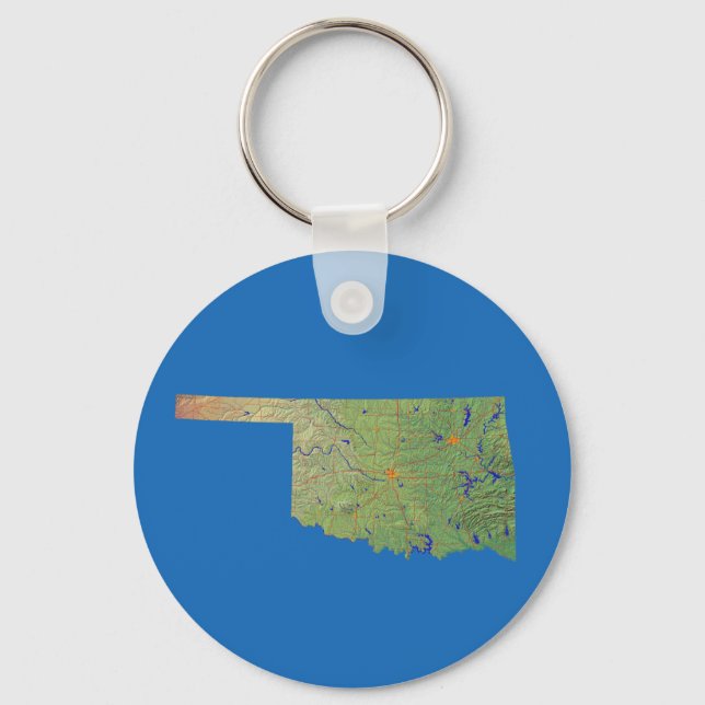 Llavero Keychain del mapa de Oklahoma (Anverso)