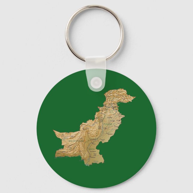 Llavero Keychain del mapa de Pakistán (Anverso)