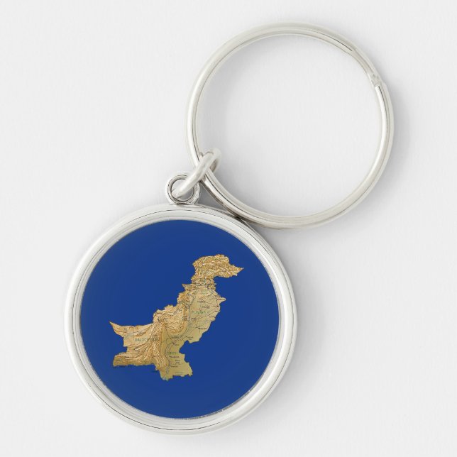 Llavero Keychain del mapa de Pakistán (Frente)