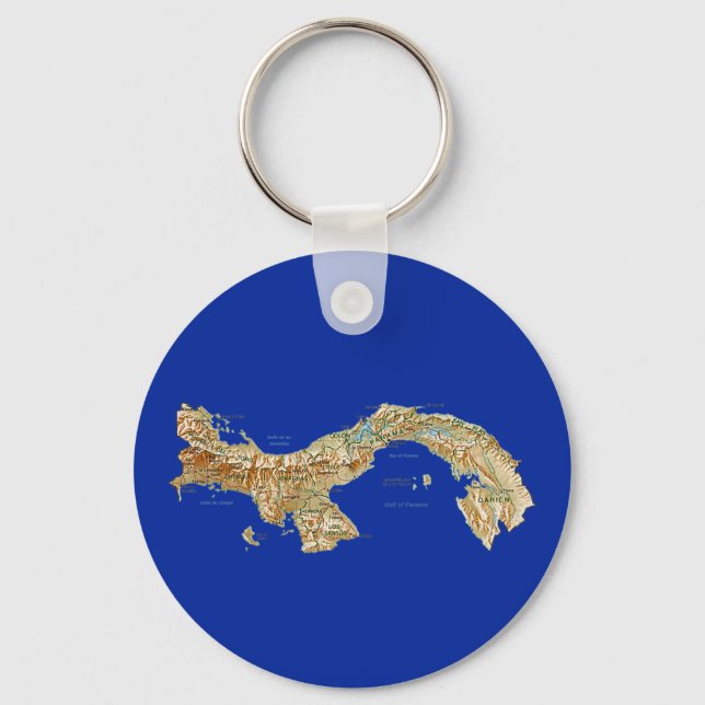 Llavero Keychain del mapa de Panamá (Anverso)