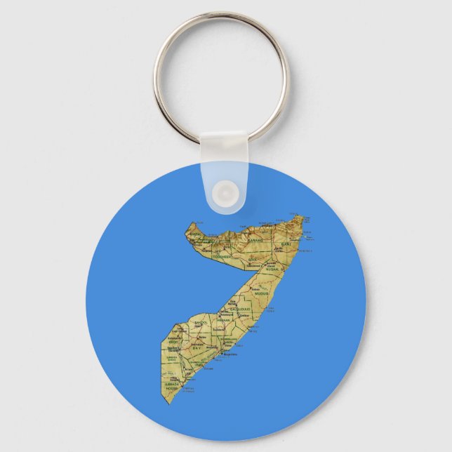 Llavero Keychain del mapa de Somalia (Anverso)