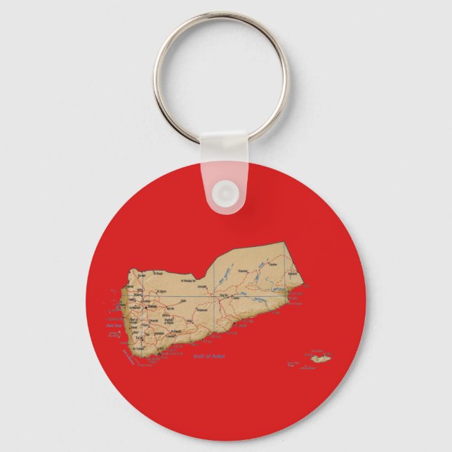 Llavero Keychain del mapa de Yemen (Anverso)