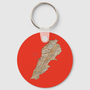Llavero Keychain del mapa del Líbano