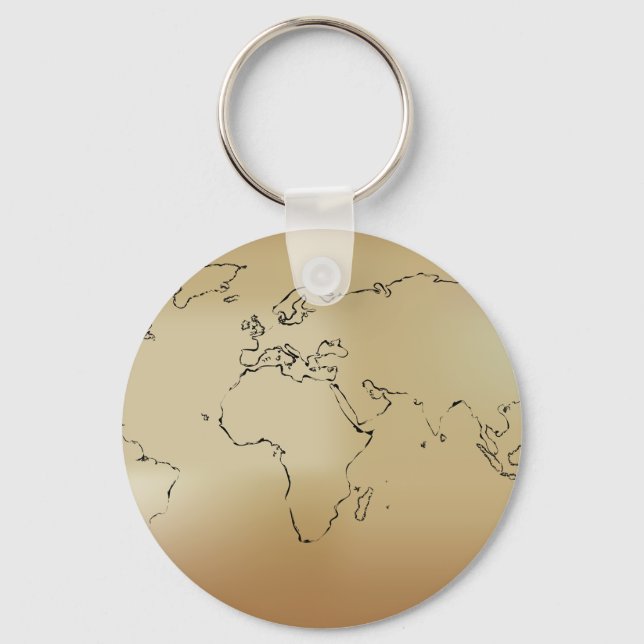 Llavero Keychain del Mapa del Mundo Viejo (Anverso)