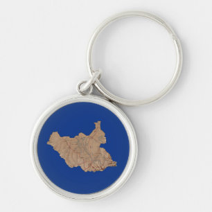Llavero Keychain del mapa del sur de Sudán