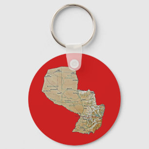 Llavero Keychain del mapa paraguayo