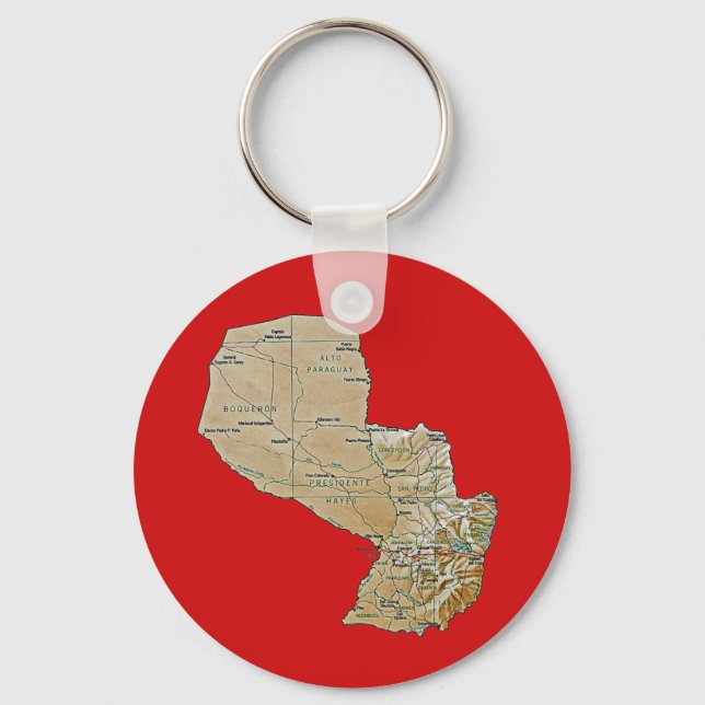 Llavero Keychain del mapa paraguayo (Anverso)
