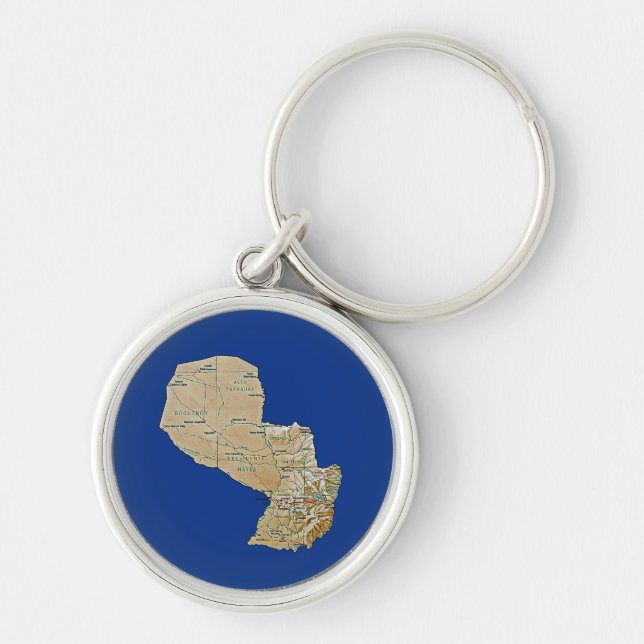 Llavero Keychain del mapa paraguayo (Frente)