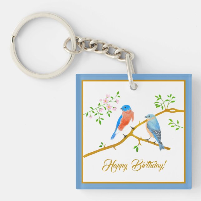Llavero Keychain del marco azul de Bluebirds (Frente)