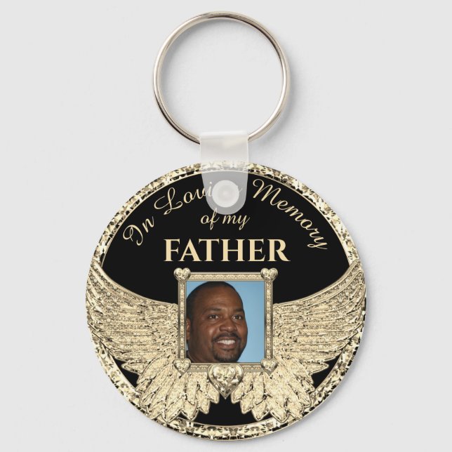 Llavero Keychain del Memorial de la Foto del Padre (Anverso)