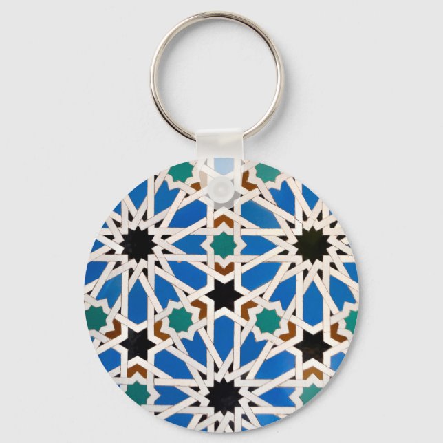 Llavero Keychain del Mosaico Azul de Marruecos (Anverso)