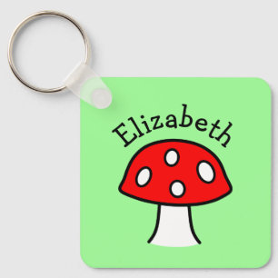 Llavero Keychain del nombre del hongo rojo
