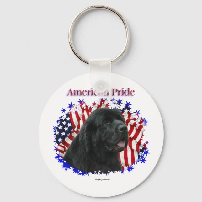 Llavero Keychain del Orgullo Americano de Terranova (Anverso)