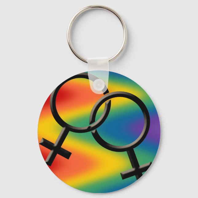 Llavero Keychain del Orgullo Gay Femenino de la cadena de  (Anverso)