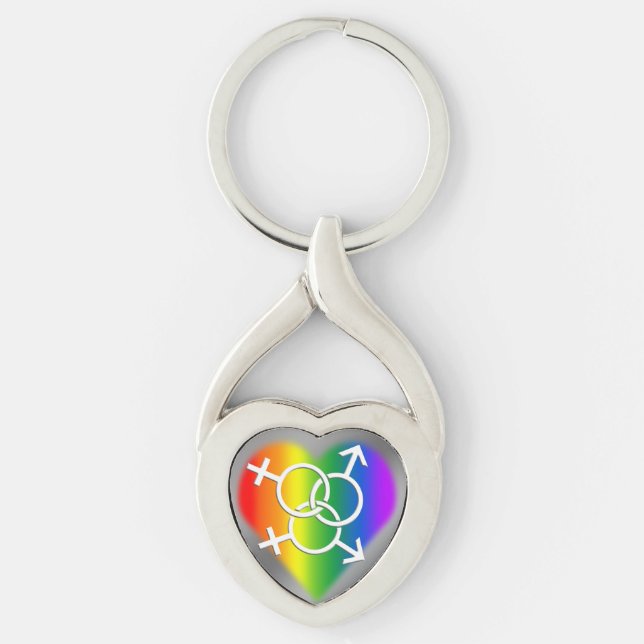 Llavero Keychain del orgullo gay Rainbow GBLT Love Keychai (Anverso)