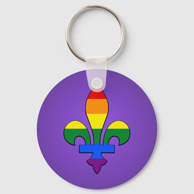 Llavero Keychain del orgullo LGBT fleur-de-lis (Anverso)
